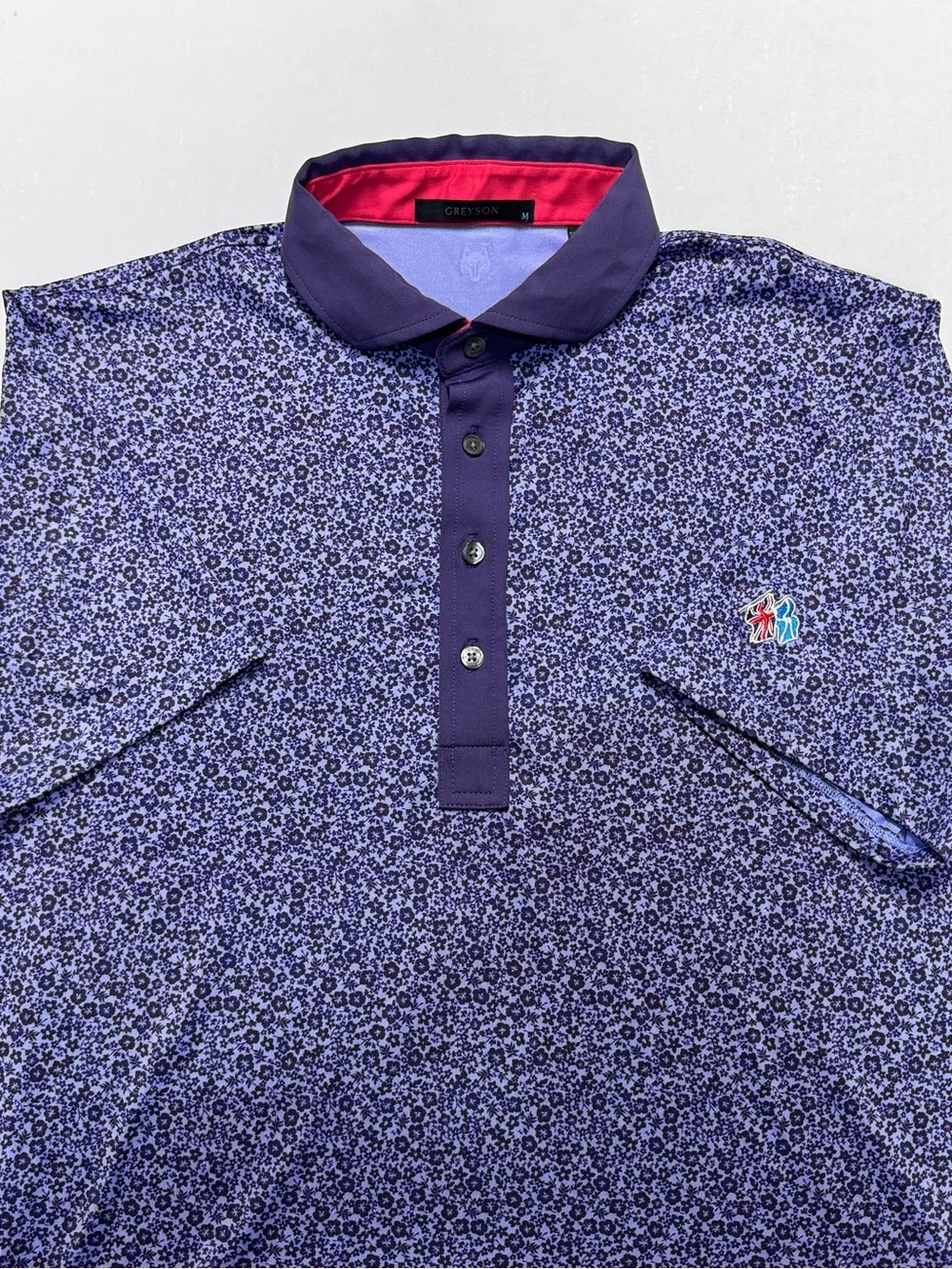 Men’s Medium Greyson Purple Performance Golf Polo Short Sleeve Shirt - Picture 4 of 7